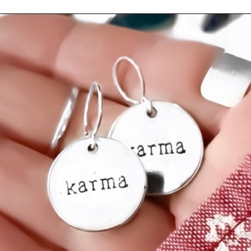 🆕 Handcrafted Sterling Silver “Karma” Earrings French Wires NWT Silver .925
